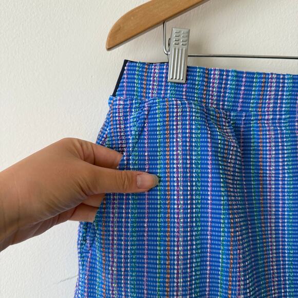 POLO GOLF Ralph Lauren Blue Crinkle-Texture Lined Skort Skirt w/ Pockets - Large - Picture 3 of 8